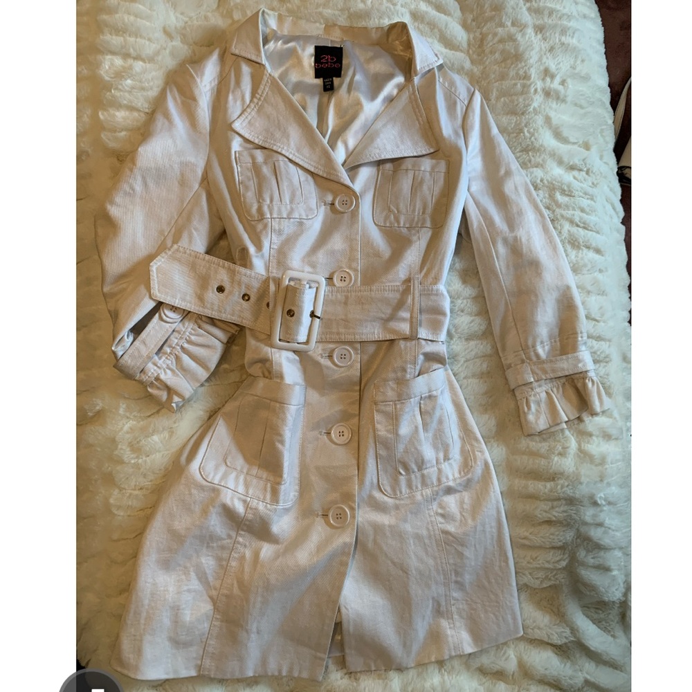 Bebe white trench coat